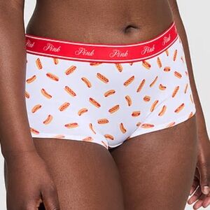 VS PINK LOGO COTTON BOYSHORT PANTY XL NWT